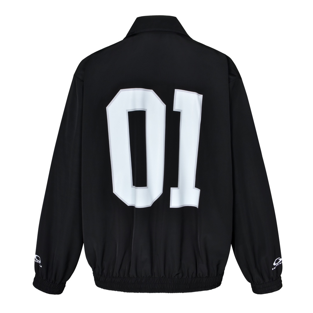 Balenciaga 巴黎世家  01篮球冲锋衣 外套夹克凤搂 长袖 黑色-B5 817765TPQ381000