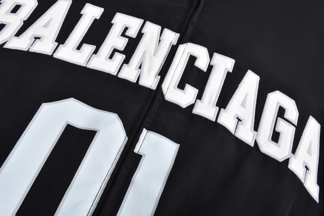 Balenciaga 巴黎世家  01篮球冲锋衣 外套夹克凤搂 长袖 黑色-B5 817765TPQ381000