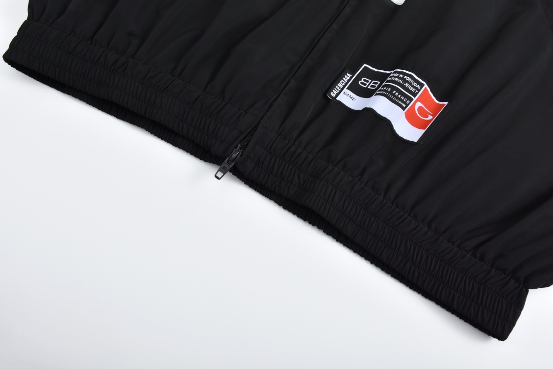Balenciaga 巴黎世家  01篮球冲锋衣 外套夹克凤搂 长袖 黑色-B5 817765TPQ381000