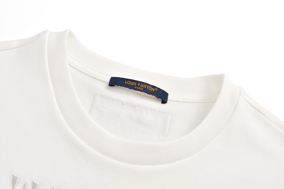 LOUIS VUITTON 路易威登 LV 珍珠绣花  夏季 T恤 男女同款  短袖  白色 藏青色A5