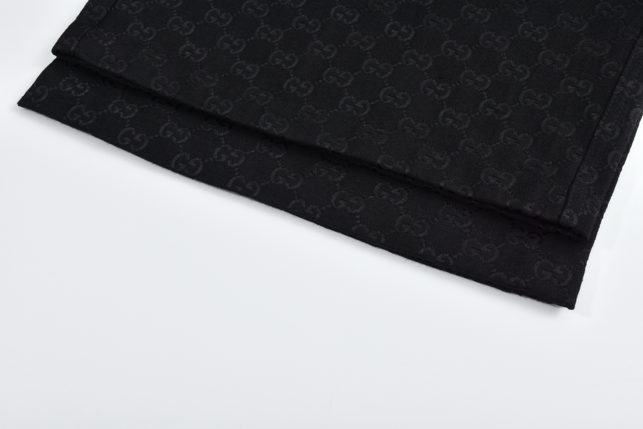 GUGGI 古驰 老花满印 松紧带 短裤 裤子 五分裤 黑色-B0