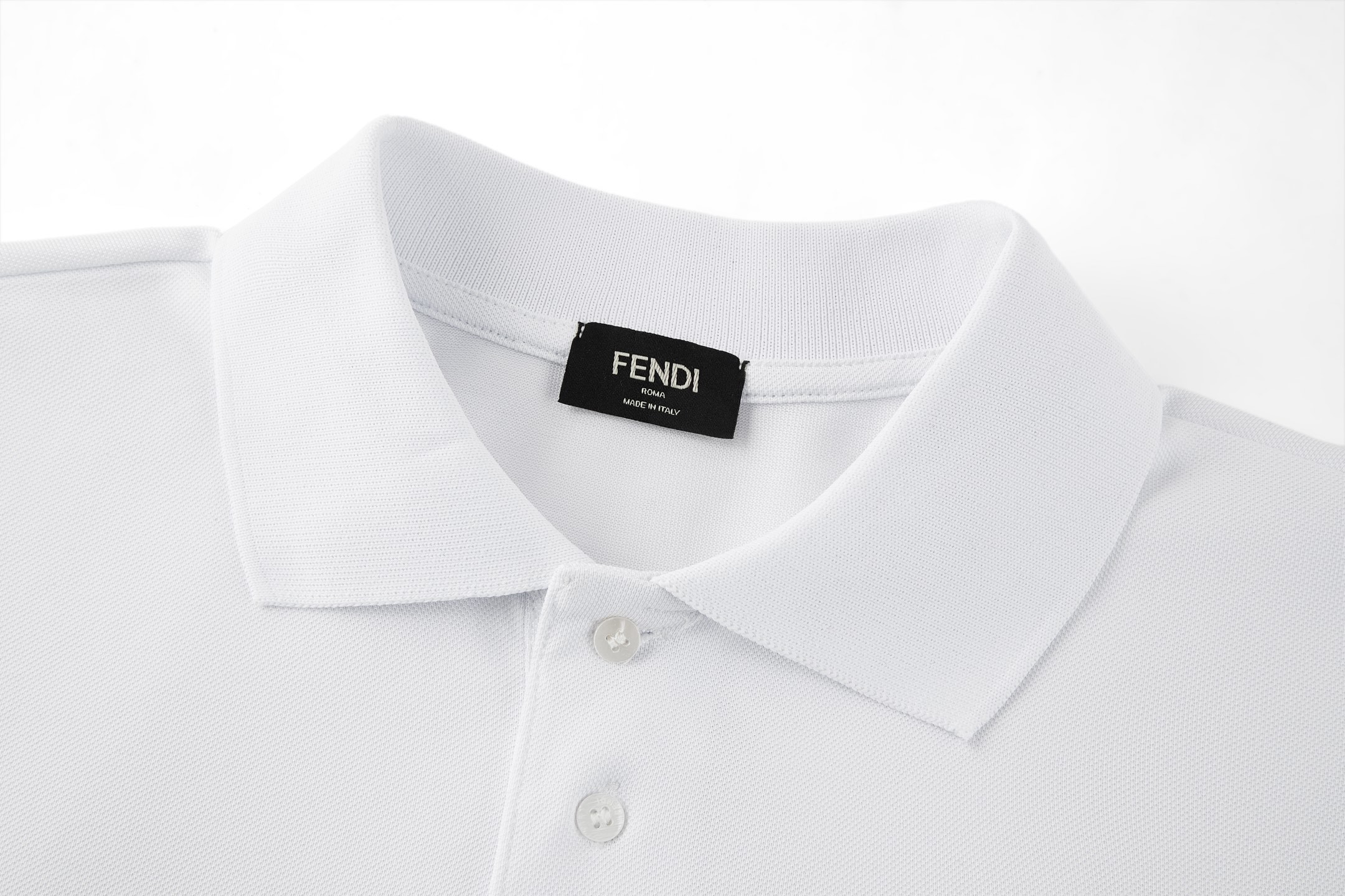 FENDI  芬迪  双F金标  polo衫  T 恤 短袖 上衣 夏款 黑色 白色-A5  