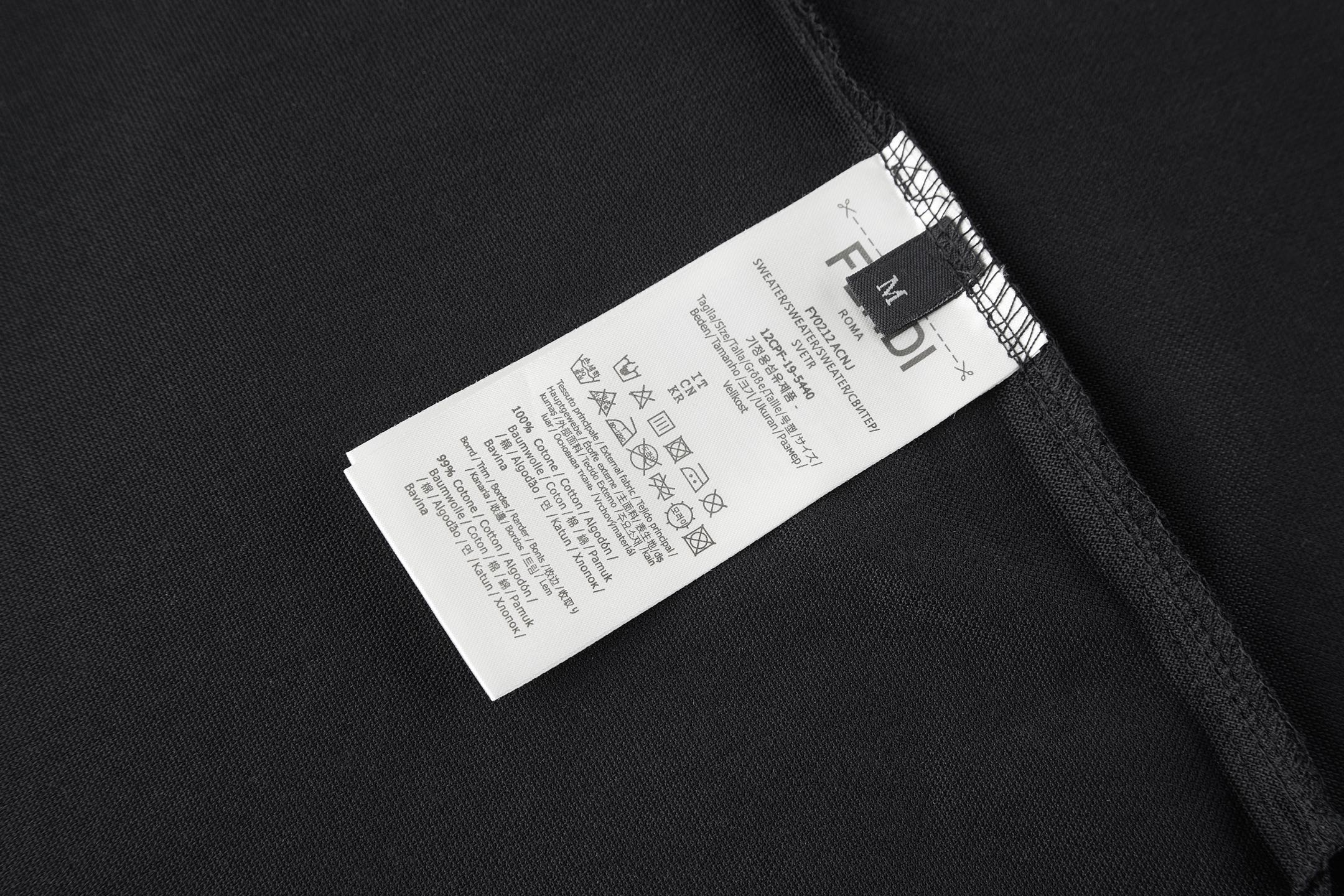 FENDI  芬迪  双F金标  polo衫  T 恤 短袖 上衣 夏款 黑色 白色-A5  