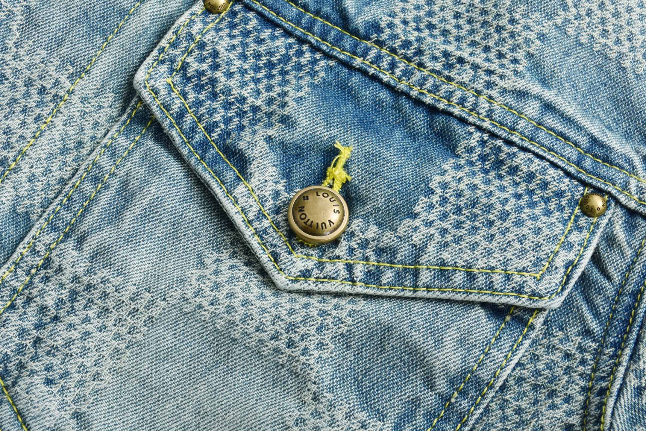 LOUIS VUITTON 路易威登 LV  棋盘格 牛仔 单排扣 外套  长袖 秋冬款 蓝色-C0 1AHCPE