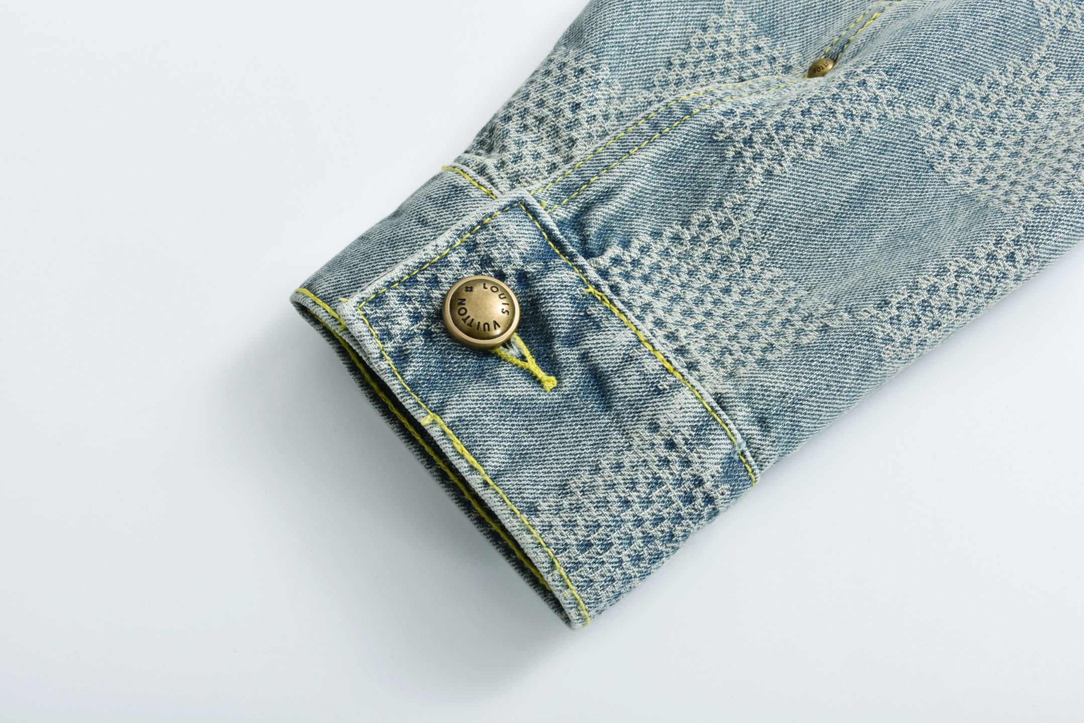 LOUIS VUITTON 路易威登 LV  棋盘格 牛仔 单排扣 外套  长袖 秋冬款 蓝色-C0 1AHCPE