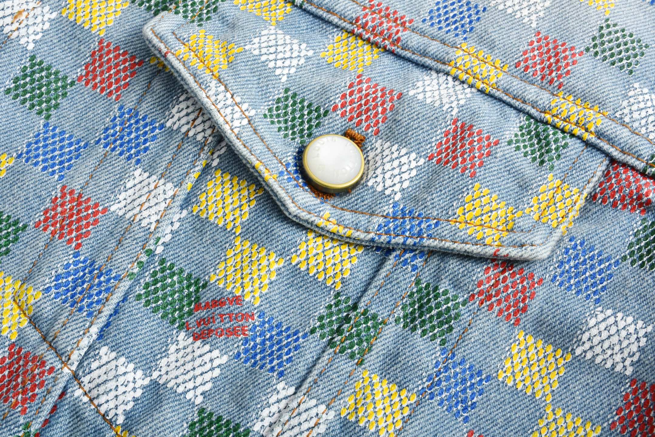 LOUIS VUITTON 路易威登 LV  彩格 棋盘格 牛仔 单排扣 外套  长袖 秋冬款 蓝色-C0  