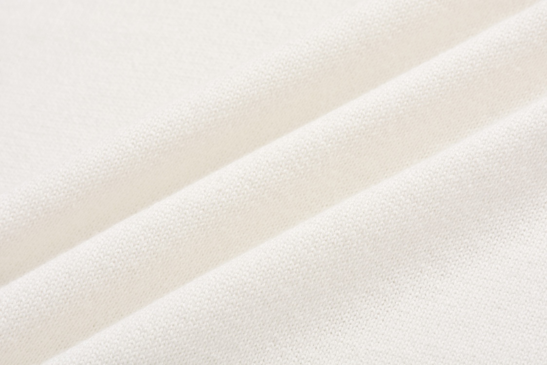 LOUIS VUITTON 路易威登 字母袖毛织短袖 圆领 T 恤 上衣 夏款 白色-B0 1AFQS9