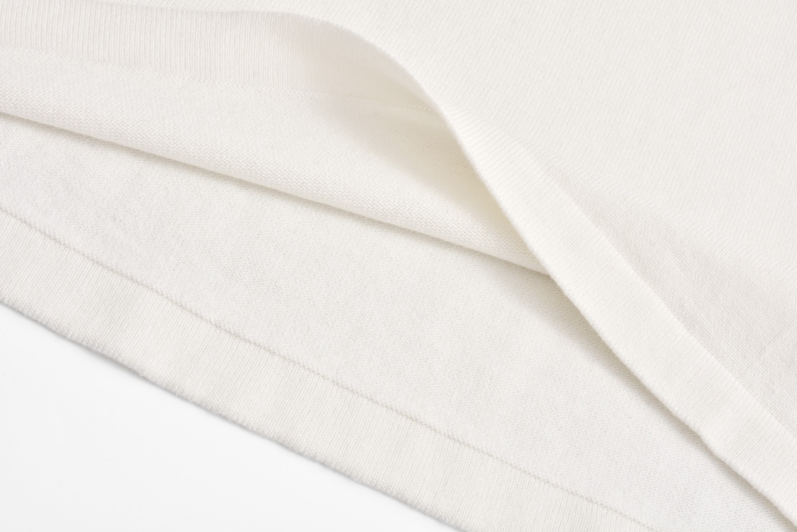 LOUIS VUITTON 路易威登 字母袖毛织短袖 圆领 T 恤 上衣 夏款 白色-B0 1AFQS9