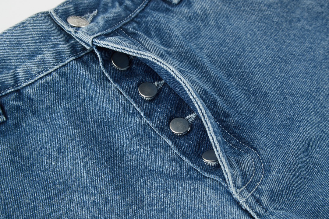 DIOR 迪奥 SS24 藤格纹图案纽扣工装牛仔裤 短裤 裤子 五分裤 蓝色 A5 493D190A383X-C585