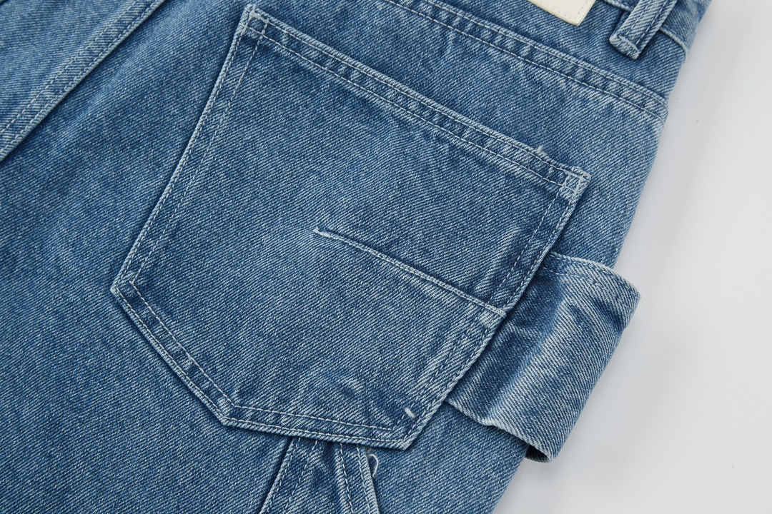 DIOR 迪奥 SS24 藤格纹图案纽扣工装牛仔裤 短裤 裤子 五分裤 蓝色 A5 493D190A383X-C585