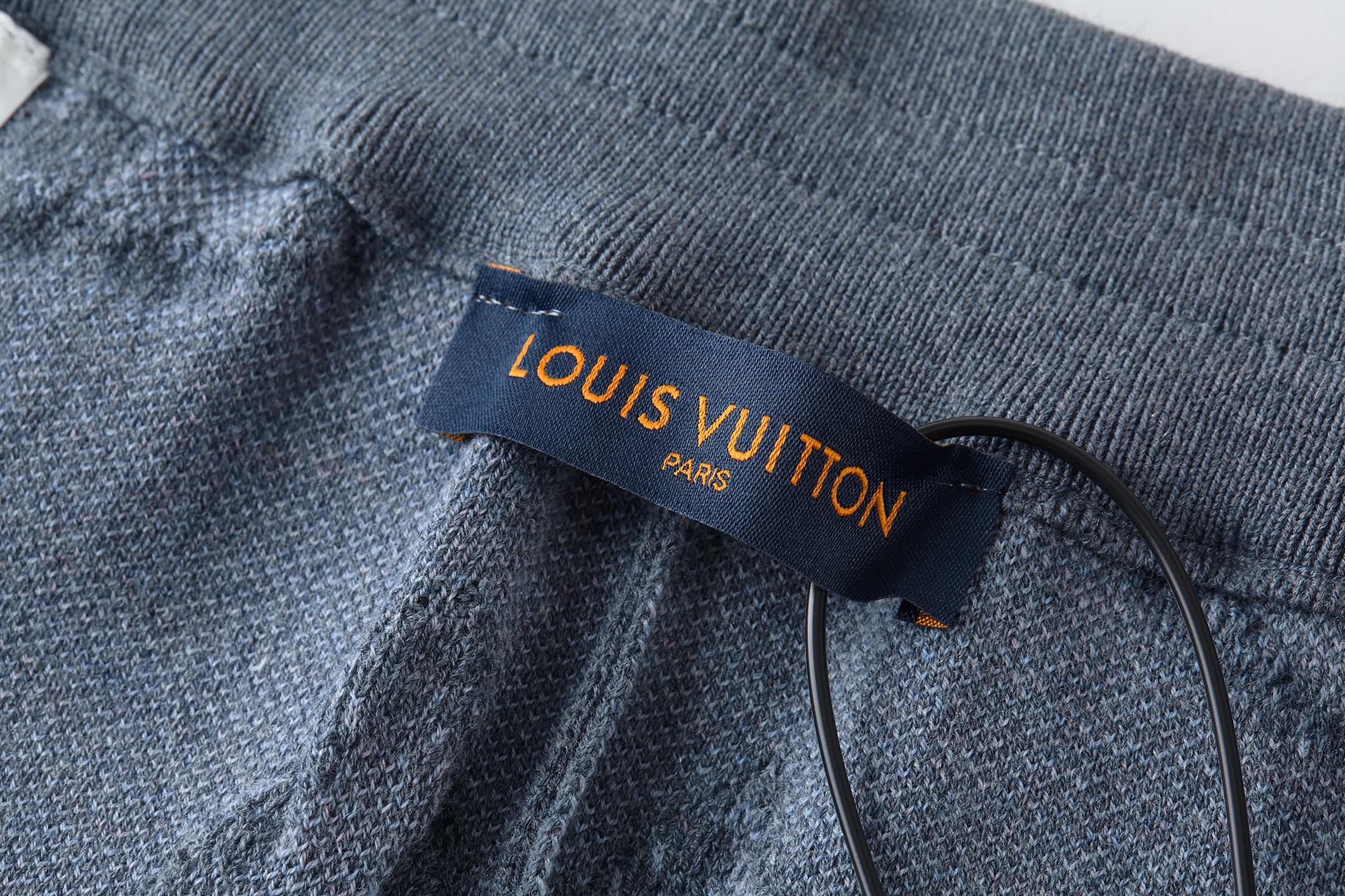 LOUIS VUITTON 路易威登 LV 凹凸嵌花毛织 短裤 休闲裤 裤子 五分裤  蓝色-20