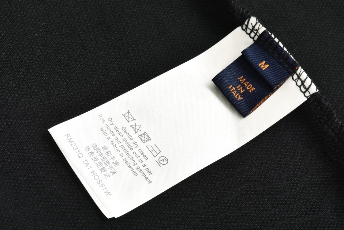 LOUIS VUITTON 路易威登 LV 别针刺绣polo 夏季 T恤 男女同款  短袖  黑色A5 