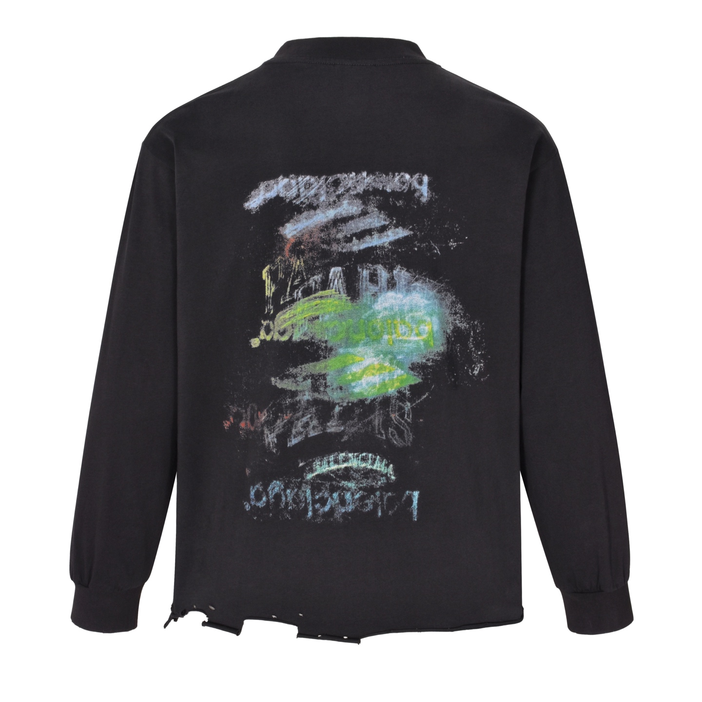 Balenciaga 巴黎世家  绿色涂鸦3M 做旧 外套夹克凤搂 长袖 黑色-B5 783400TSVB41041