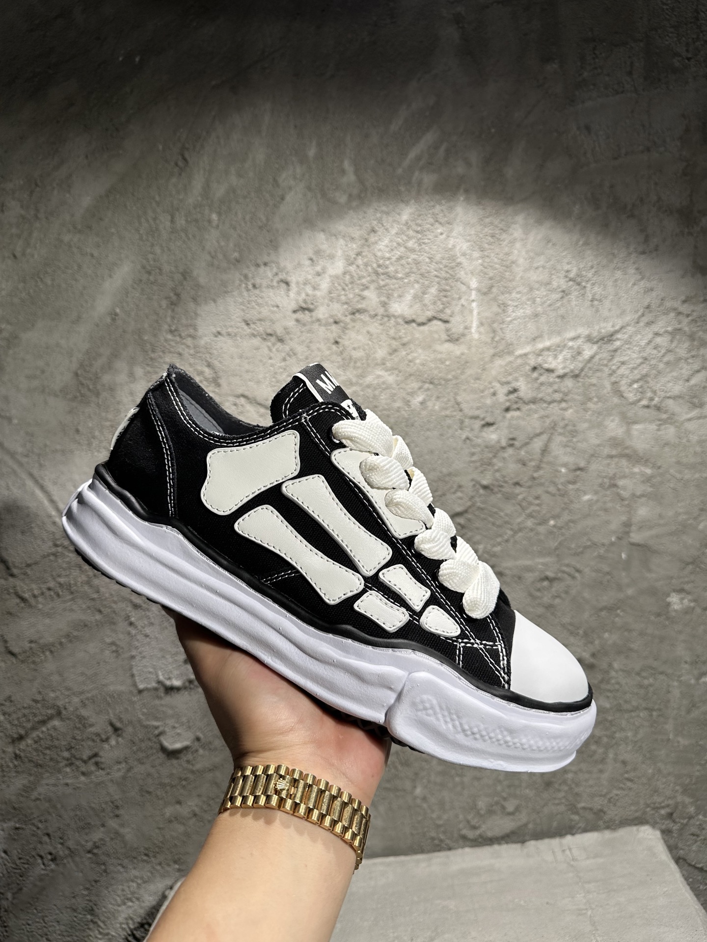  Maison Mihara MMY AMIRI  低筒 溶胶鞋 帆布鞋 板鞋 休闲鞋 增高鞋 男鞋 女鞋  骨骼黑色 AMFOSR1076-001