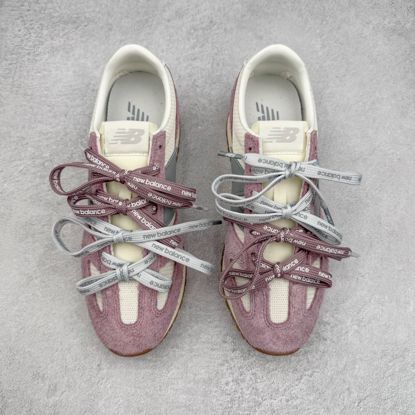 New Balance NB 471 低筒 织物牛剖层革 复古时尚 防滑耐磨 生活休闲鞋 波鞋  女款 米紫  U471AL