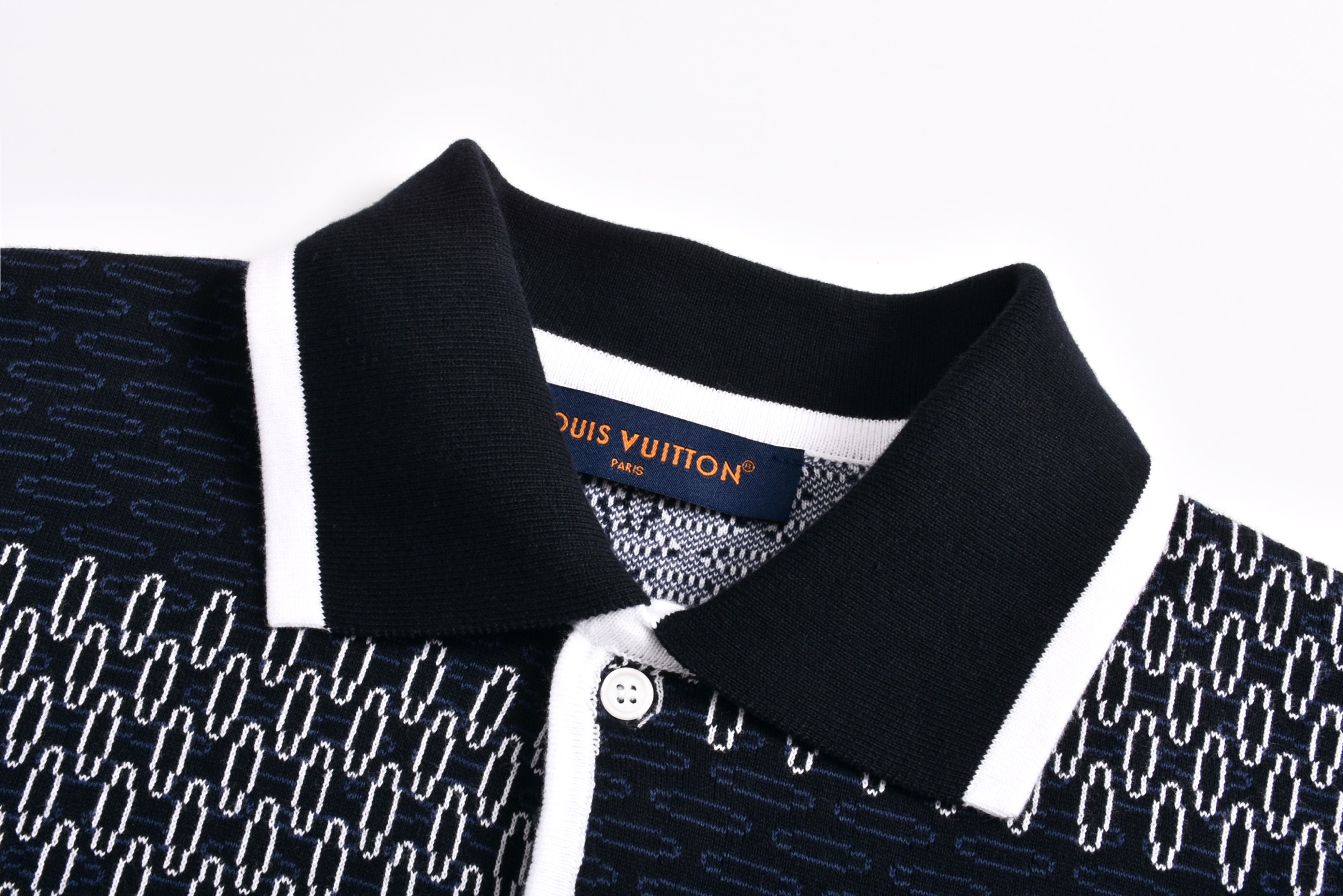 LOUIS VUITTON 路易威登 LV 白蓝格针织衬衫 夏季 T恤 男女同款  短袖  白蓝B0-1AFXS1