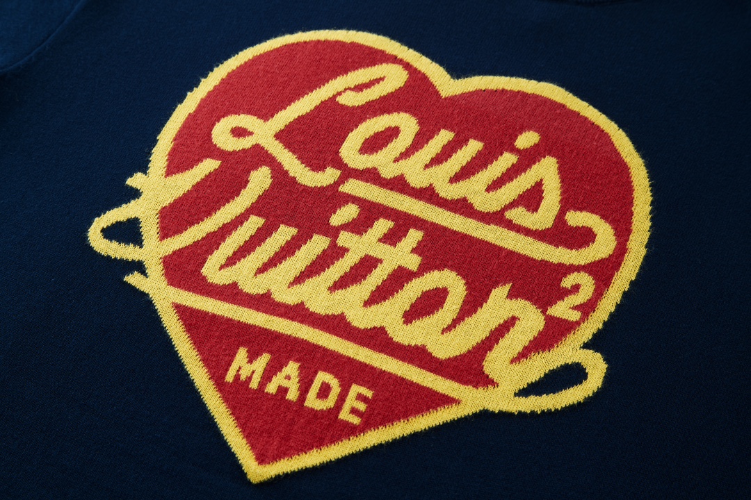 LOUIS VUITTON 路易威登 LV nigo爱心针织 夏季 T恤 男女同款  短袖  蓝色A5