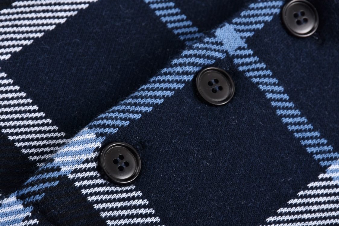  Burberry 巴宝莉蓝格纹针织polo衫   短袖 T恤 夏季蓝色-B0