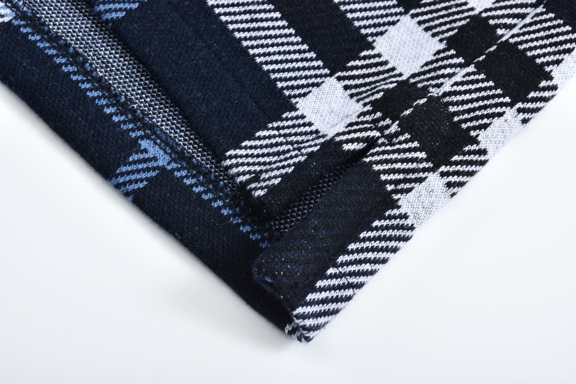  Burberry 巴宝莉蓝格纹针织polo衫   短袖 T恤 夏季蓝色-B0