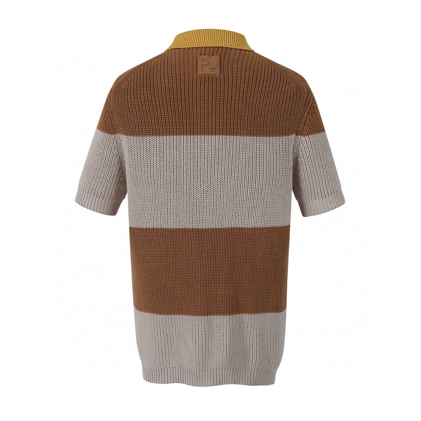 FENDI 芬迪混合平纹针织polo  T恤 短袖  夏季 男女同款 棕色A5