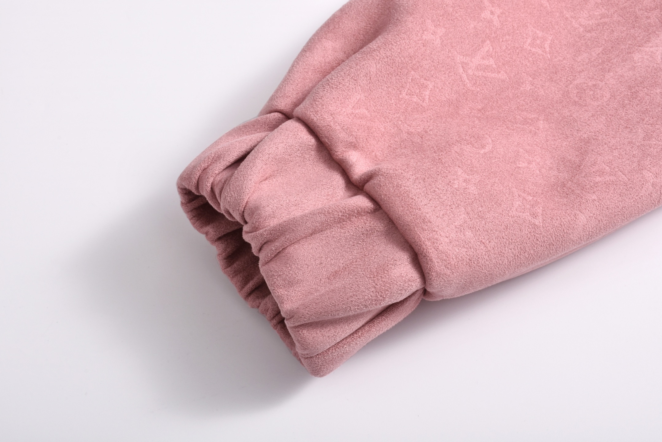 LOUIS VUITTON 路易威登 LV 绒面麂皮满印拉链立领夹克 外套 凤搂  粉色-D0