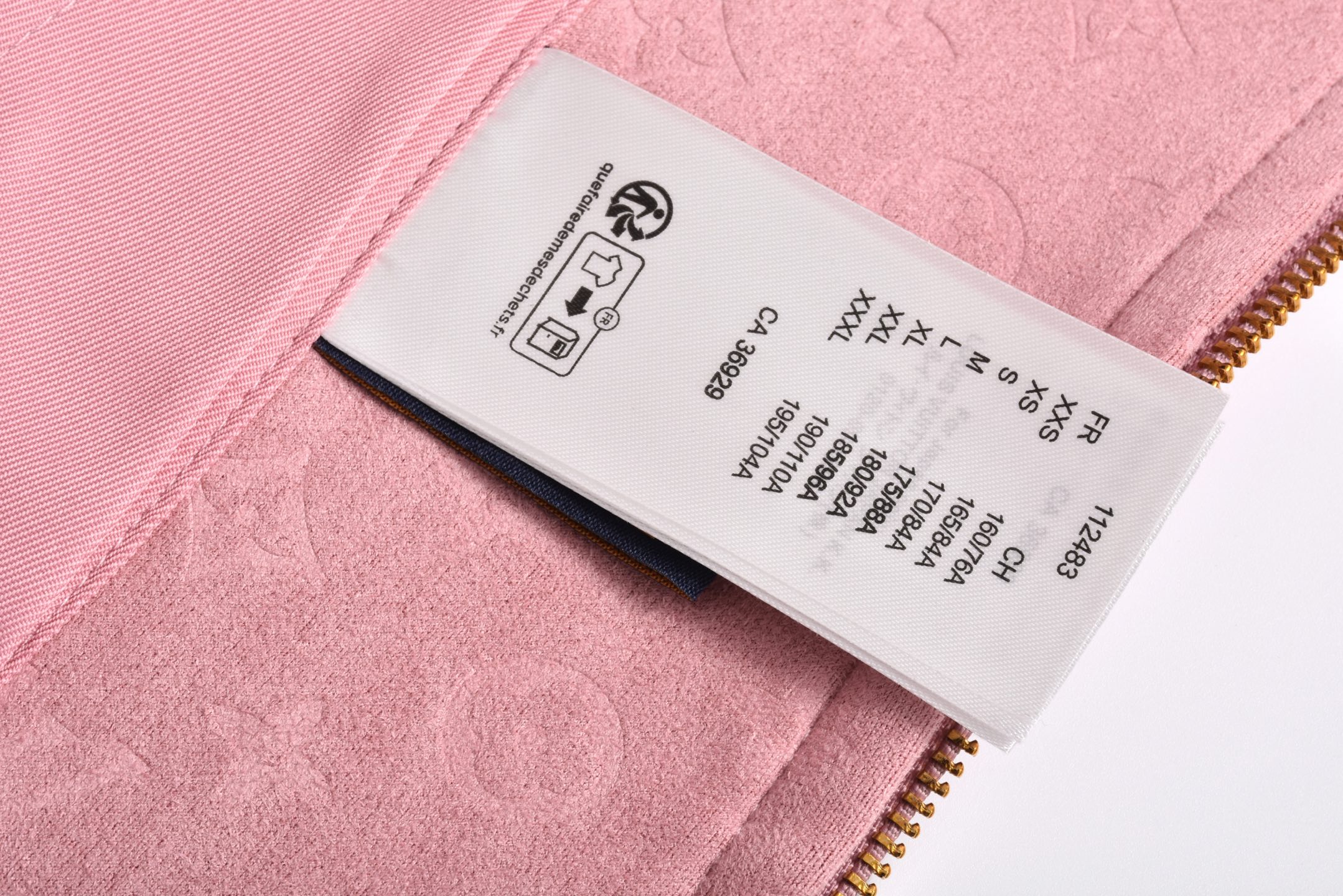 LOUIS VUITTON 路易威登 LV 绒面麂皮满印拉链立领夹克 外套 凤搂  粉色-D0