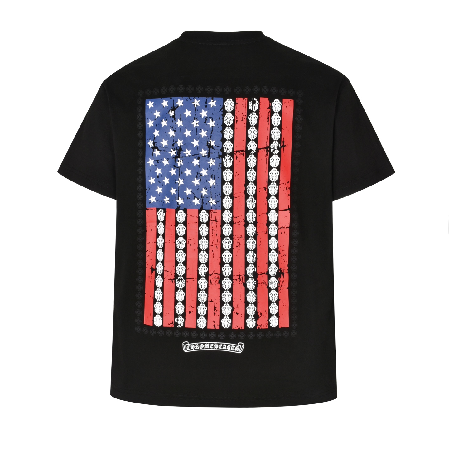 Chrome Hearts 克罗心 美国国旗 字母 印花 短袖 T恤 黑色 白色A0