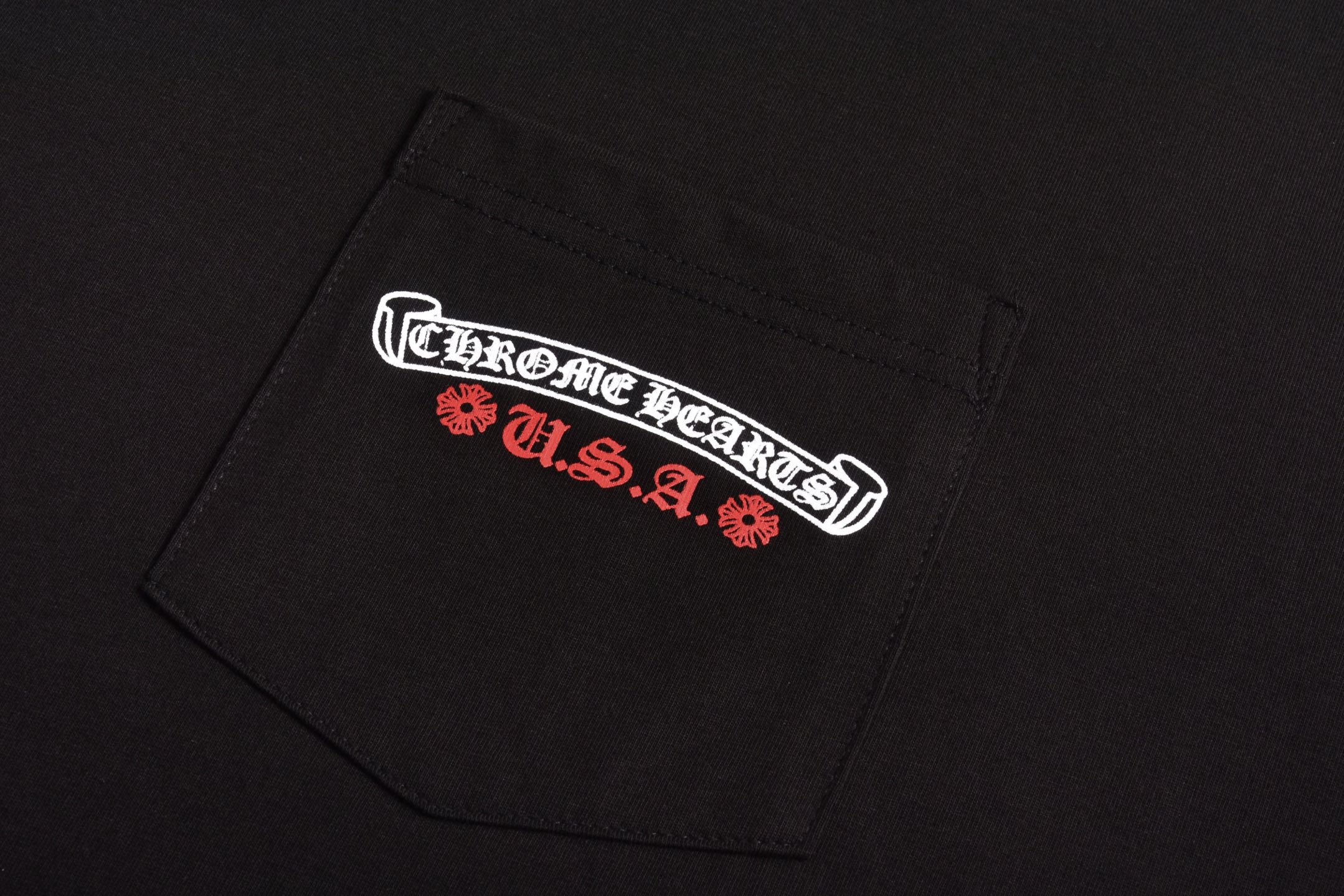 Chrome Hearts 克罗心 美国国旗 字母 印花 短袖 T恤 黑色 白色A0