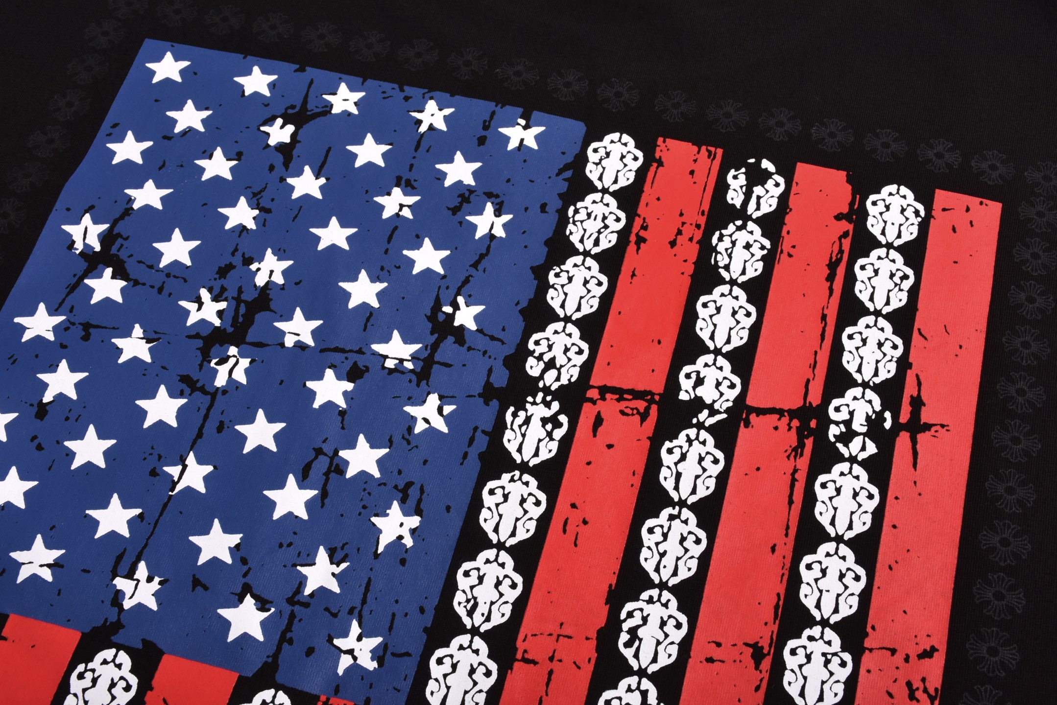 Chrome Hearts 克罗心 美国国旗 字母 印花 短袖 T恤 黑色 白色A0