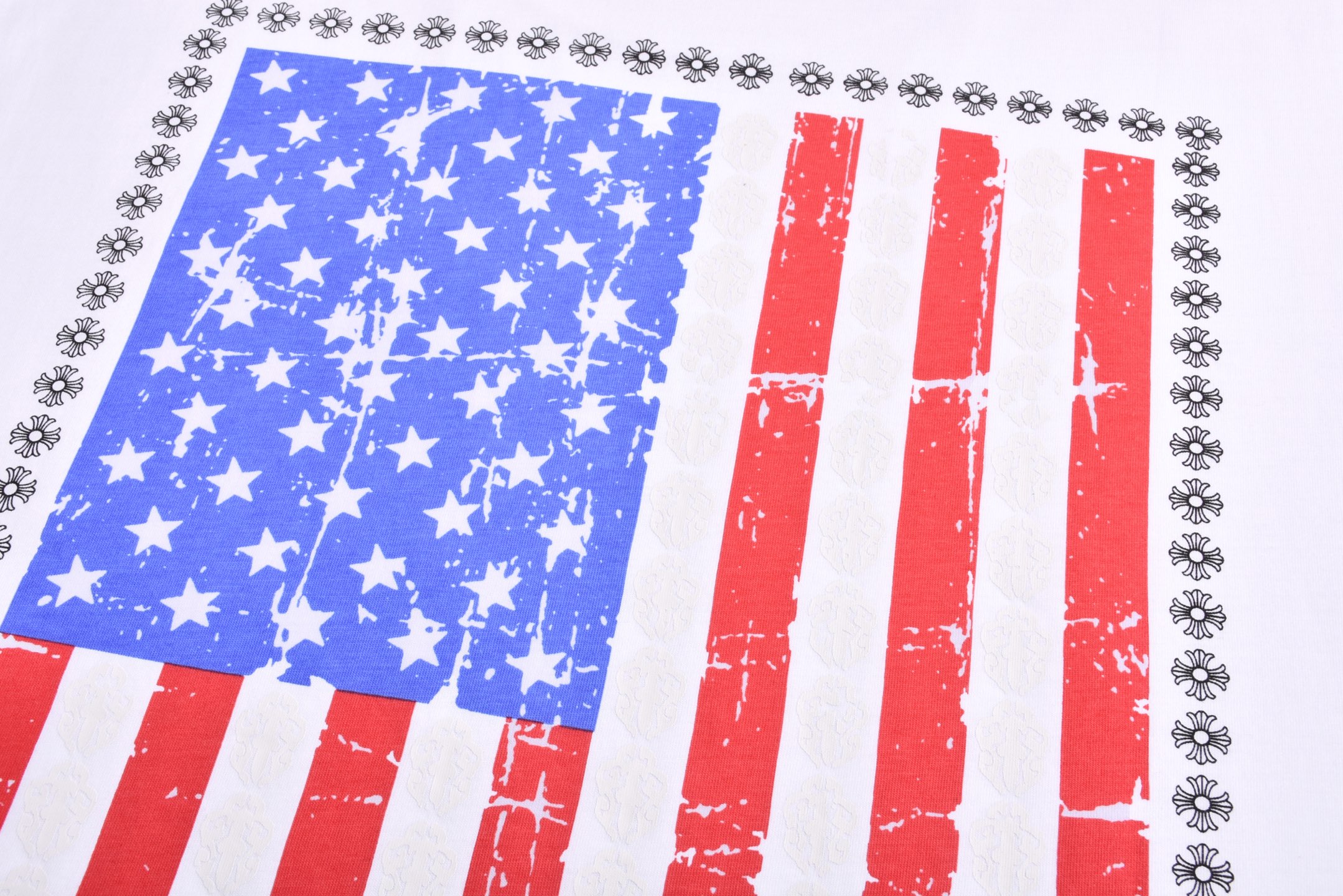 Chrome Hearts 克罗心 美国国旗 字母 印花 短袖 T恤 黑色 白色A0