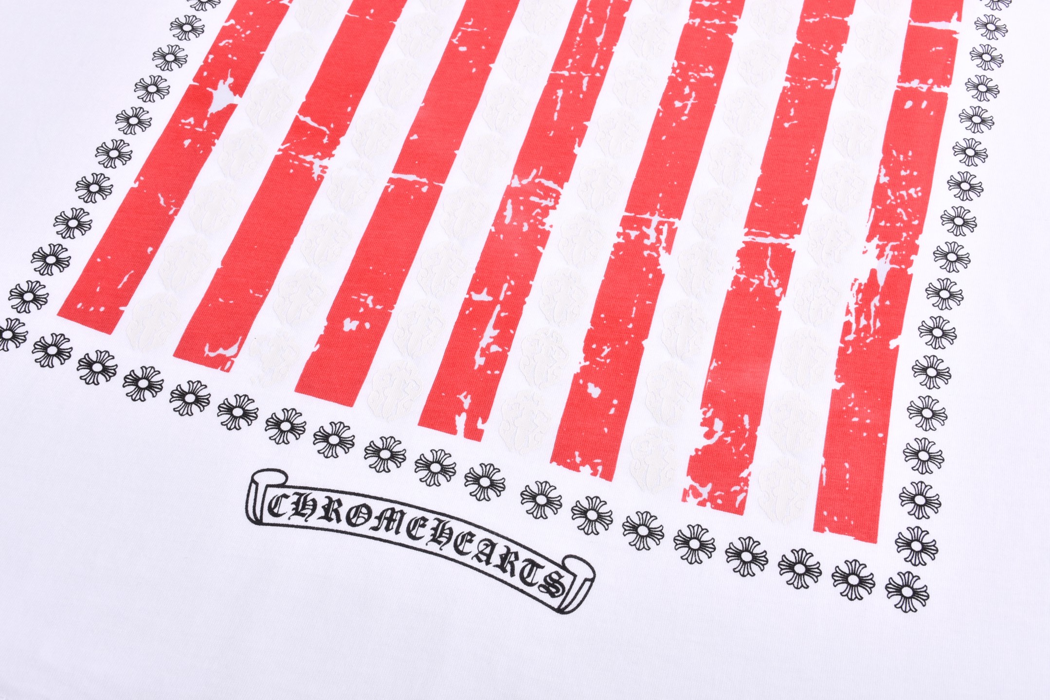 Chrome Hearts 克罗心 美国国旗 字母 印花 短袖 T恤 黑色 白色A0