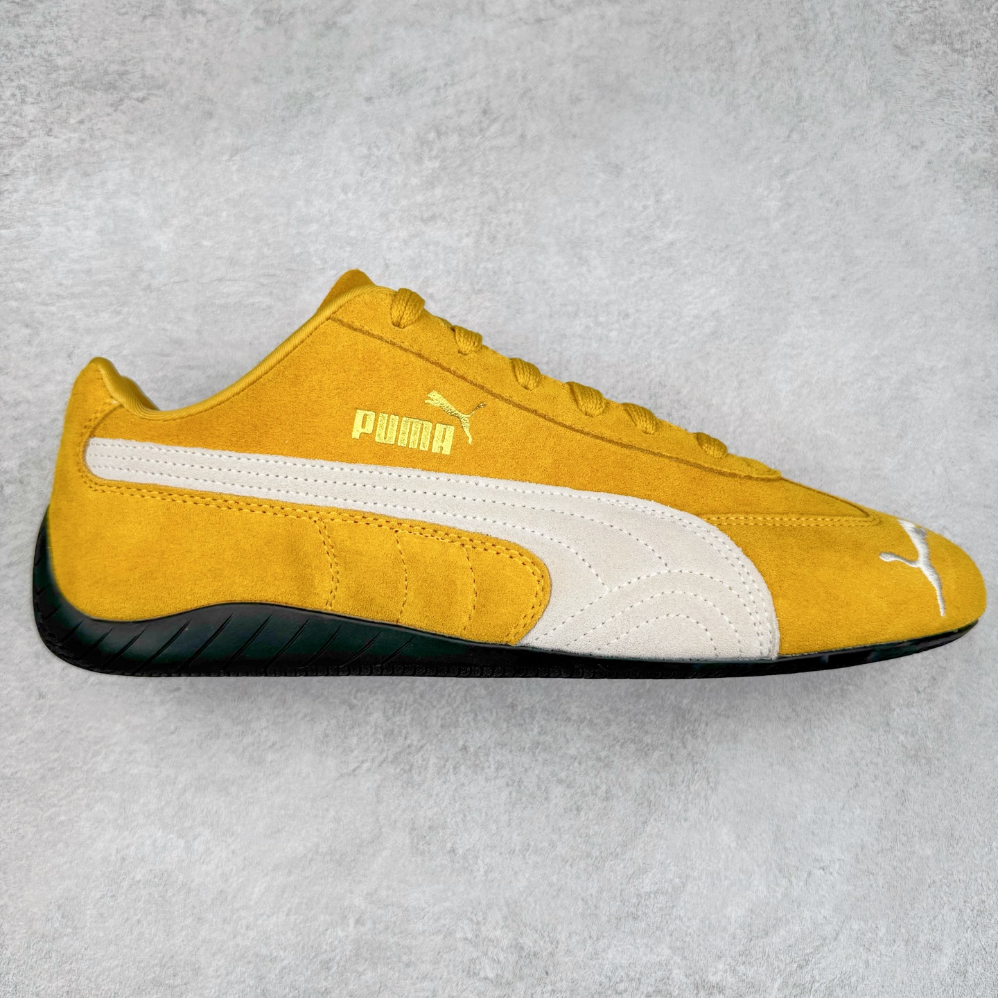 PUMA  Speedcat  圆头系带 二层绒面皮防滑耐磨 低筒 舒适时尚 赛车 跑步鞋 休闲鞋 波鞋 黄色  398846-06