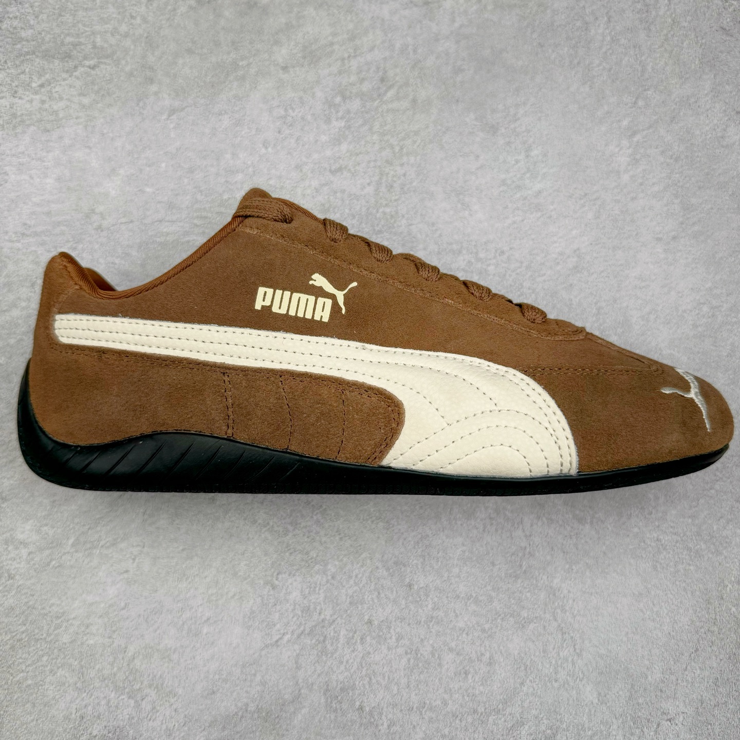 PUMA  Speedcat  圆头系带 二层绒面皮防滑耐磨 低筒 舒适时尚 赛车 跑步鞋 休闲鞋 波鞋 深棕色 406329-31