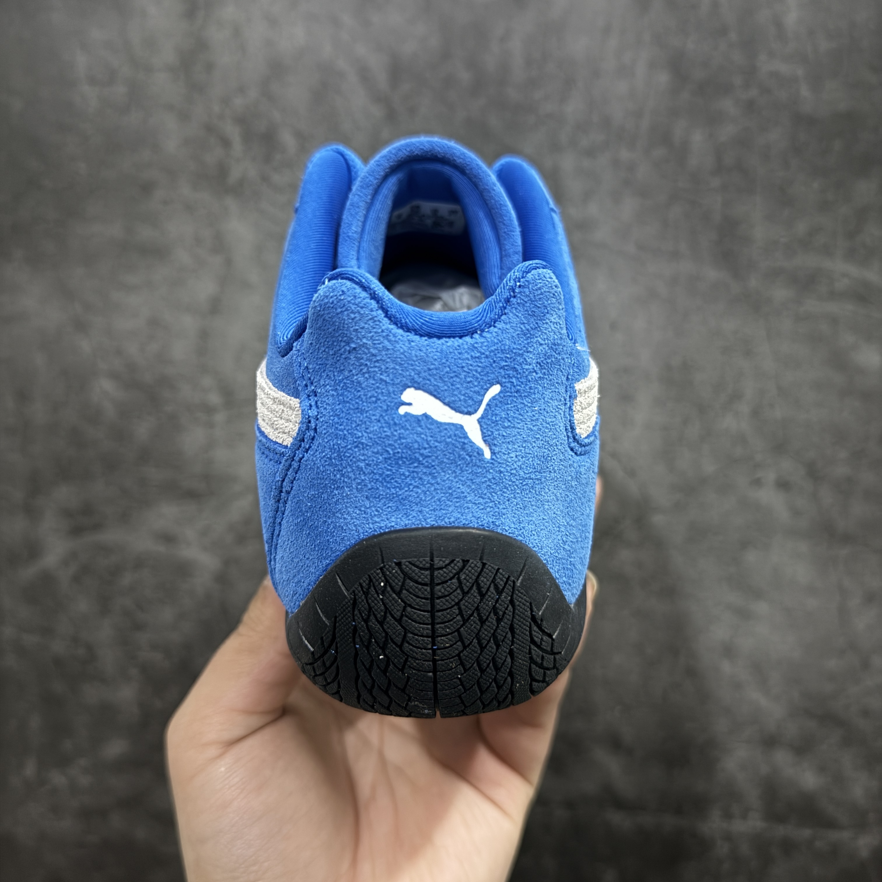 PUMA  Speedcat  圆头系带 二层绒面皮防滑耐磨 低筒 舒适时尚 赛车 跑步鞋 休闲鞋 波鞋 蓝白色 398846-18