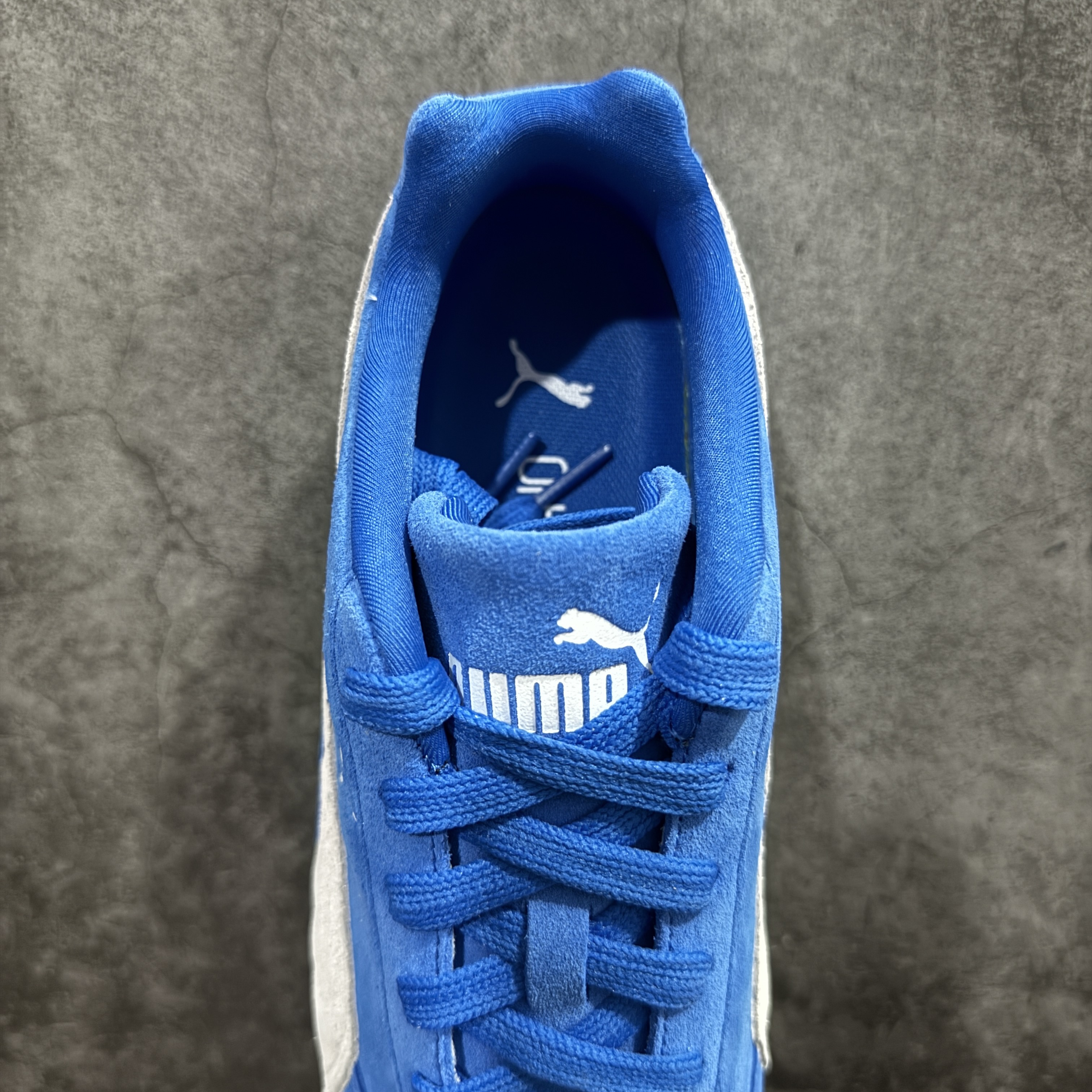 PUMA  Speedcat  圆头系带 二层绒面皮防滑耐磨 低筒 舒适时尚 赛车 跑步鞋 休闲鞋 波鞋 蓝白色 398846-18