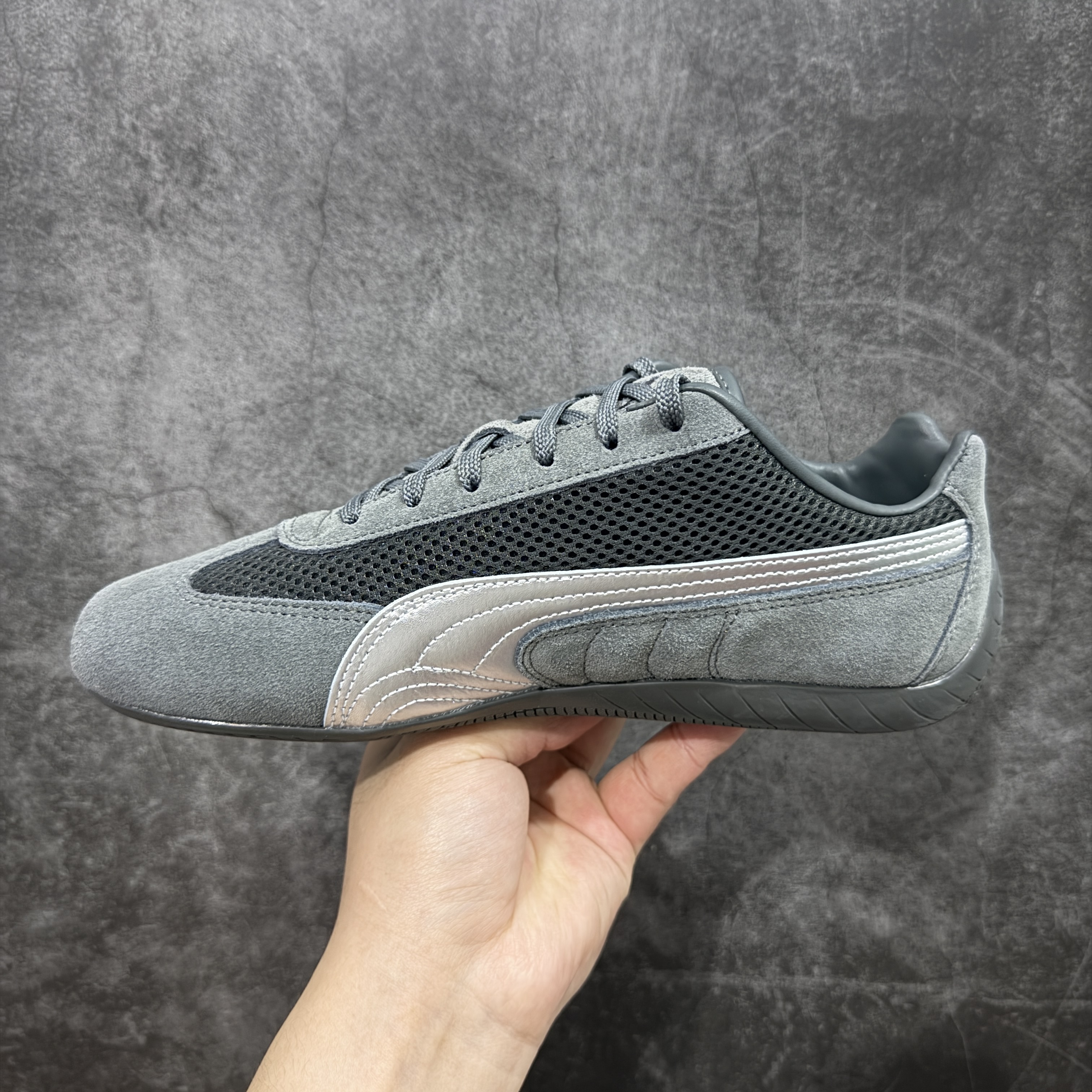 PUMA  Speedcat  圆头系带 二层绒面皮防滑耐磨 低筒 舒适时尚 赛车 跑步鞋 休闲鞋 波鞋 灰色 403902-03