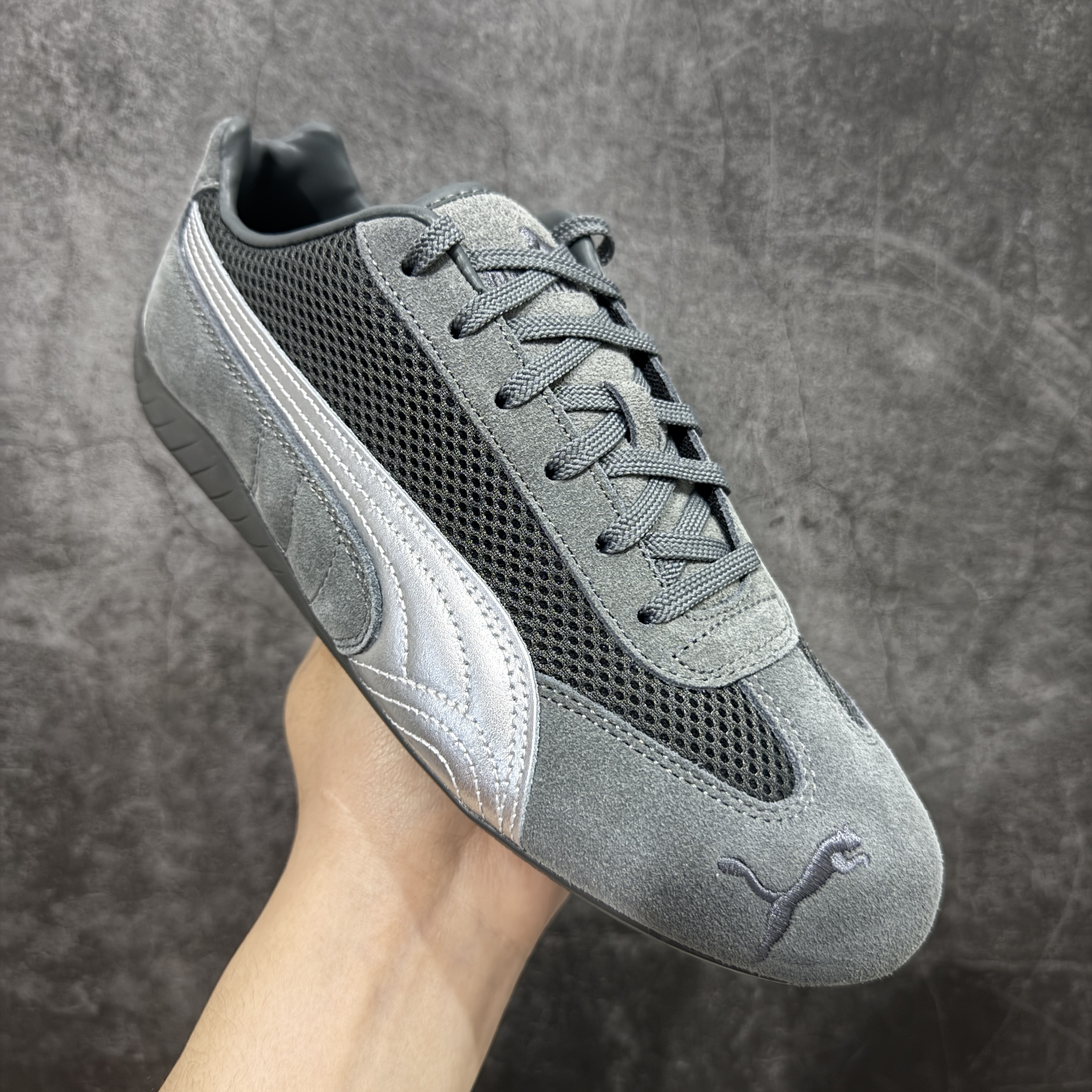 PUMA  Speedcat  圆头系带 二层绒面皮防滑耐磨 低筒 舒适时尚 赛车 跑步鞋 休闲鞋 波鞋 灰色 403902-03