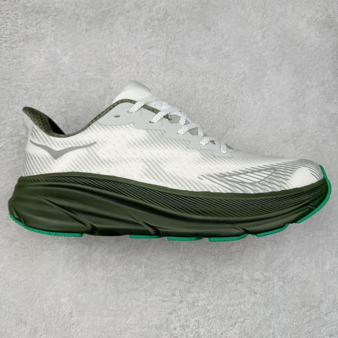 防水款 Hoka ONE ONE Clifton 9 克里夫顿 9 低筒 舒适运动 防滑耐磨 透气跑步鞋 运动 波鞋 灰绿 1141470-STLV