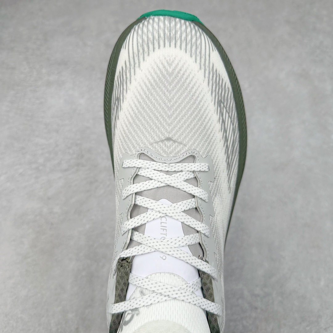 防水款 Hoka ONE ONE Clifton 9 克里夫顿 9 低筒 舒适运动 防滑耐磨 透气跑步鞋 运动 波鞋 灰绿 1141470-STLV