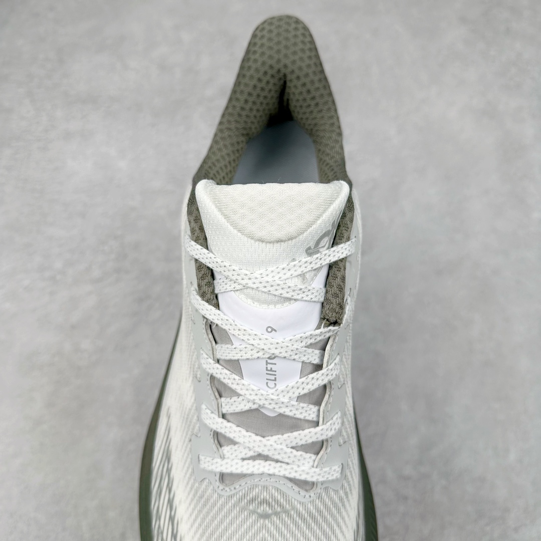 防水款 Hoka ONE ONE Clifton 9 克里夫顿 9 低筒 舒适运动 防滑耐磨 透气跑步鞋 运动 波鞋 灰绿 1141470-STLV