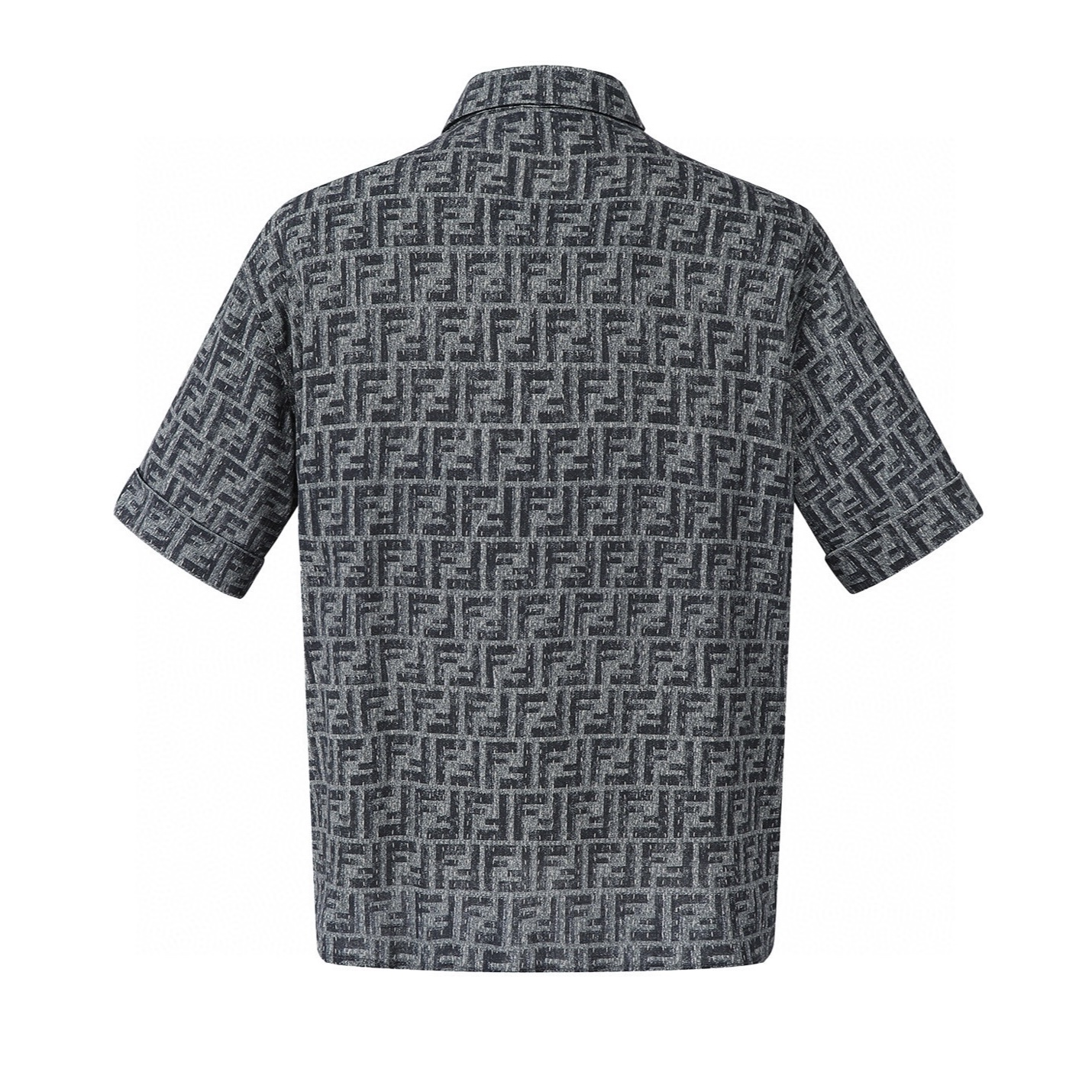 FENDI 芬迪 全幅FF 衬衫 T恤 短袖  夏季 男女同款 深灰色B0