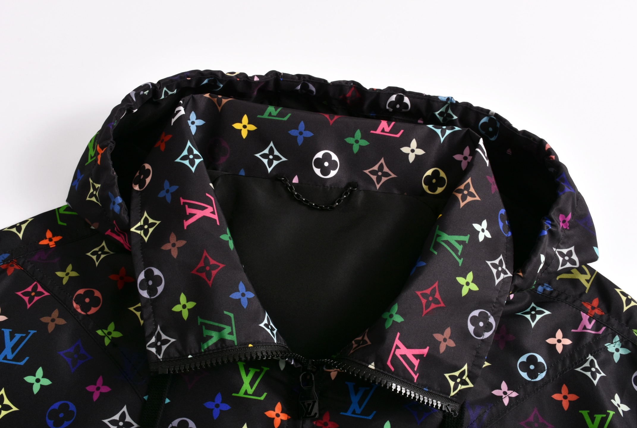 LOUIS VUITTON 路易威登 LV  村上隆 连帽 夹克 风衣 外套 凤搂  黑色 白色 B5