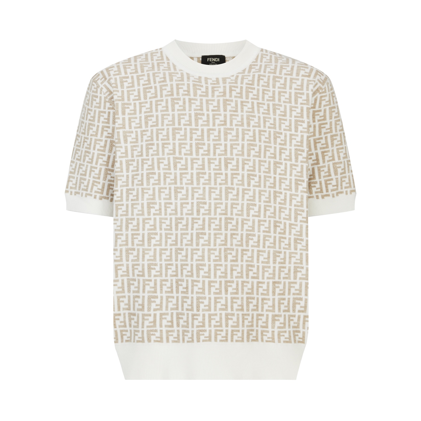 FENDI  芬迪 满印FF针织 T 恤 短袖 上衣 夏款 黑色 白色B0