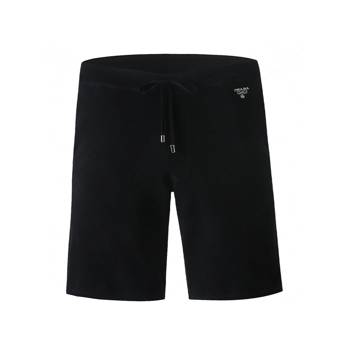 PRADA 普拉达 经典刺绣毛织 logo印花休闲裤 运动裤 裤子 短裤 黑色A5 