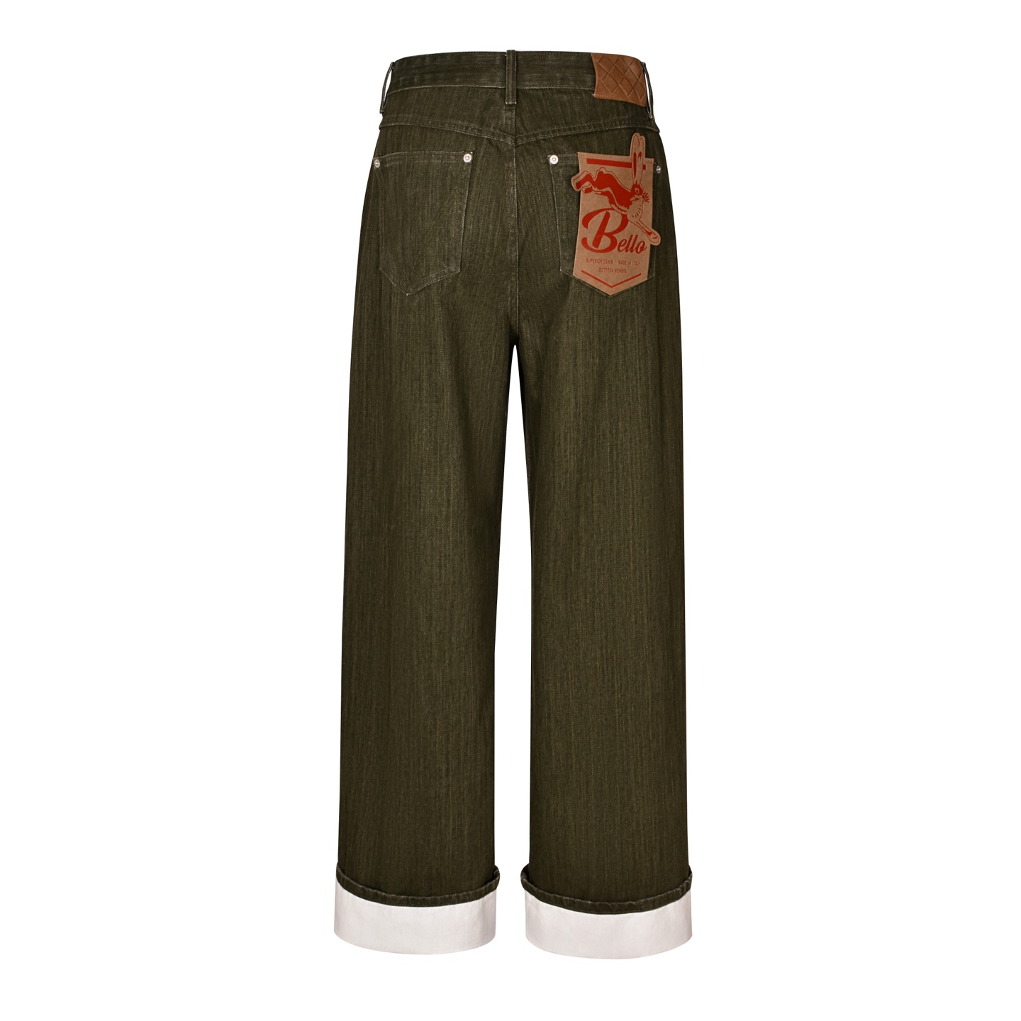 BV 25SS 纸牌兔  牛仔裤 长裤 休闲裤  橄榄绿 B0