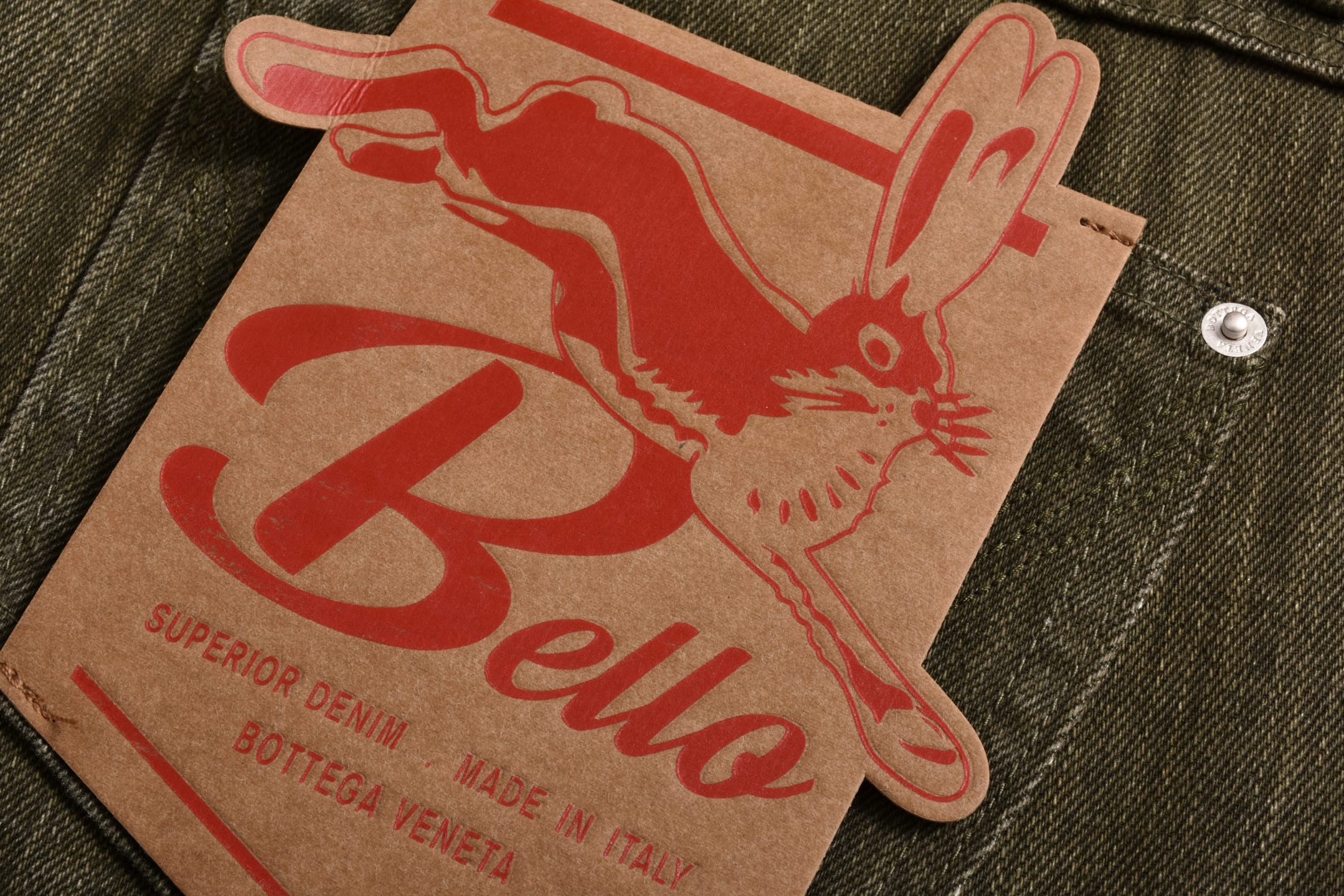 BV 25SS 纸牌兔  牛仔裤 长裤 休闲裤  橄榄绿 B0