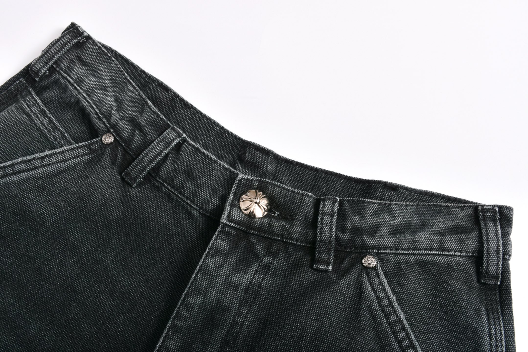 Chrome Hearts 克罗心 卡哈底板伐木 牛仔裤  长裤 休闲裤 灰黑色B5