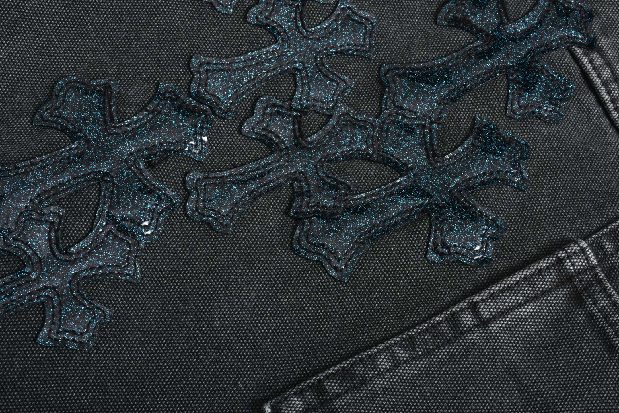 Chrome Hearts 克罗心 卡哈底板伐木 牛仔裤  长裤 休闲裤 灰黑色B5