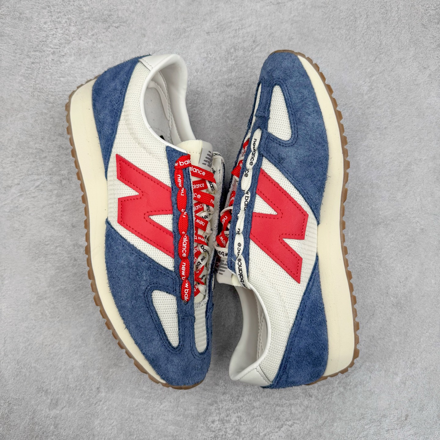 New Balance NB 471 低筒 织物牛剖层革 复古时尚 防滑耐磨 生活休闲鞋 波鞋  男女同款 米白深蓝色 U471AK