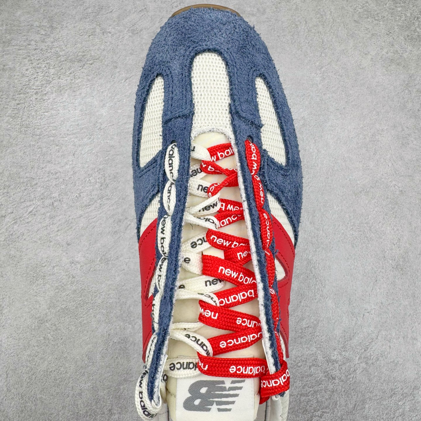 New Balance NB 471 低筒 织物牛剖层革 复古时尚 防滑耐磨 生活休闲鞋 波鞋  男女同款 米白深蓝色 U471AK